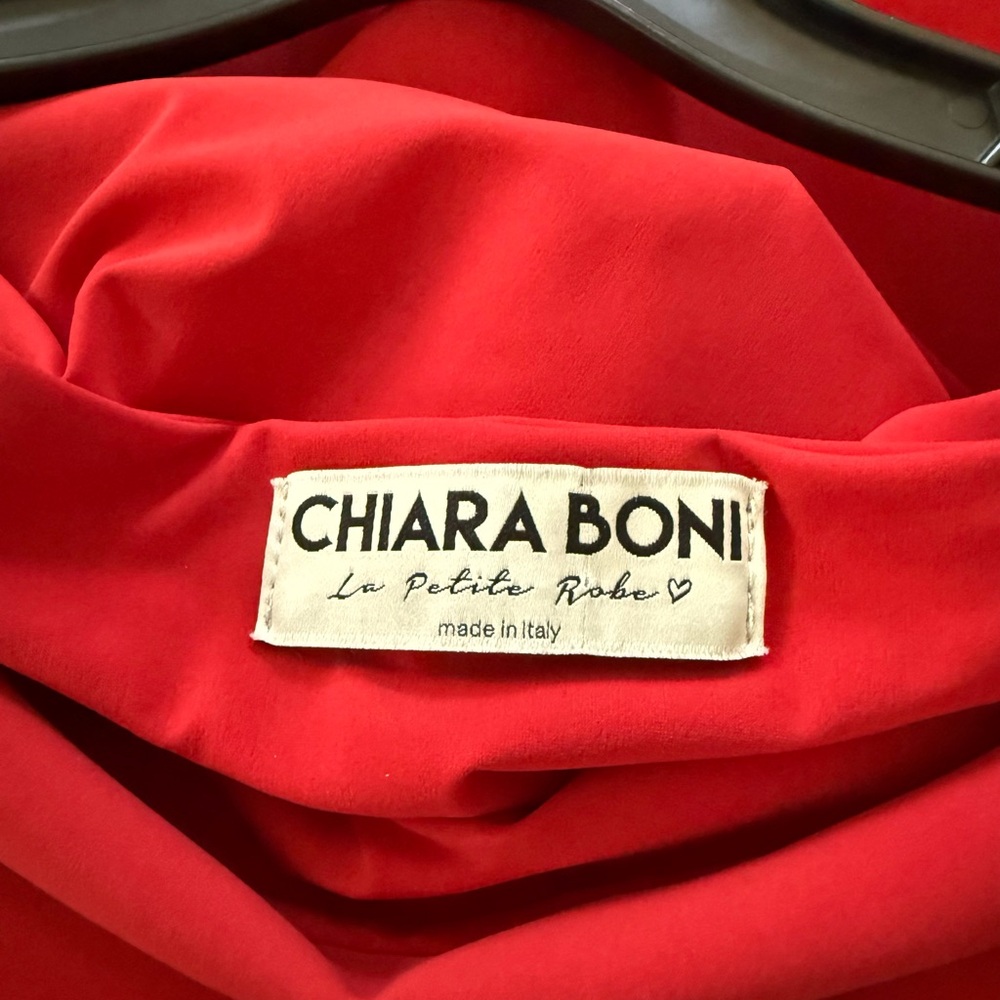Chiara boni long Elegant Red Evening Dress size 8 very stretchy.maxi dress. - Picture 5 of 6